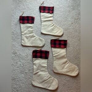 Buffalo Plaid Trim Holiday Stockings